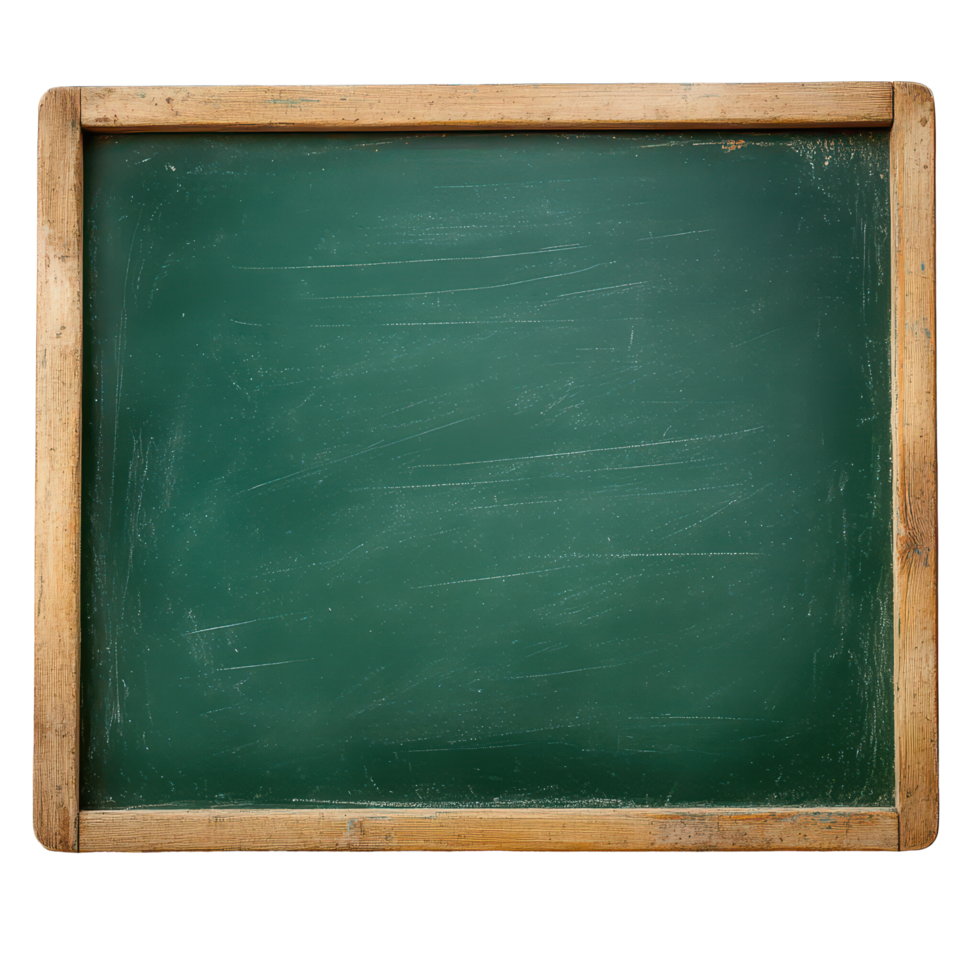 Green chalkboard on a transparent background ready for back-to-school learning and teaching activities, Back to school green chalkboard isolated on transparent background png