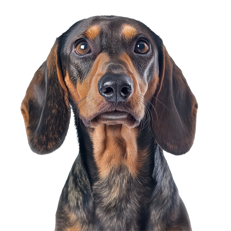 A beautiful Basset Hound dog with expressive eyes on a clean transparent background showcasing its friendly nature, Bas Hound dog on transparent background png