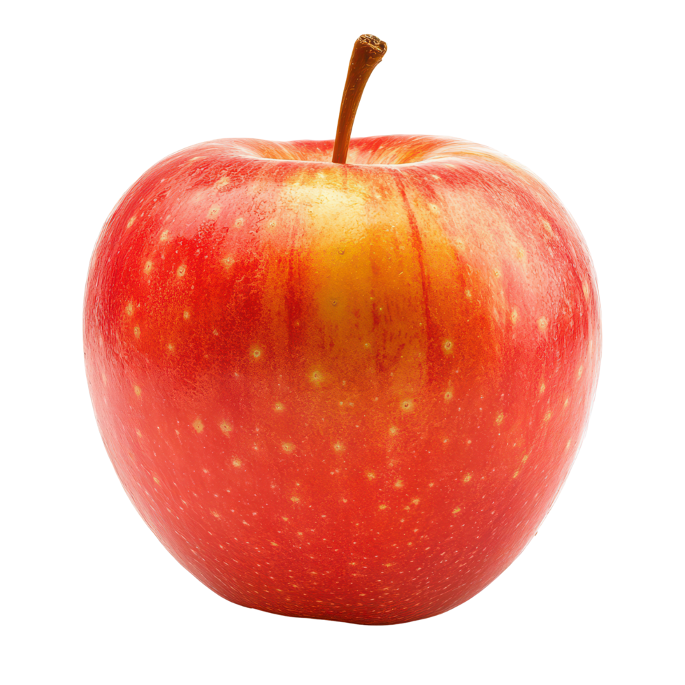 Fresh, ripe apple isolated on a clean transparent background highlighting its vibrant red-orange skin and natural sheen, Sliced apple isolated on transparent background png