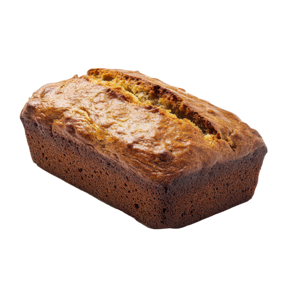 Deliciously baked banana bread isolated on a clean transparent background ready for enjoyment or baking inspiration, Banana bread isolated on transparent background png