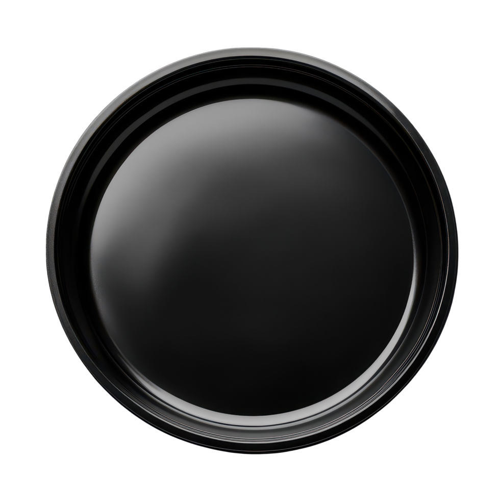 Black empty food tray isolated on a clean transparent background suitable for various culinary presentations and styling, Black empty food trayisolated on transparent background png