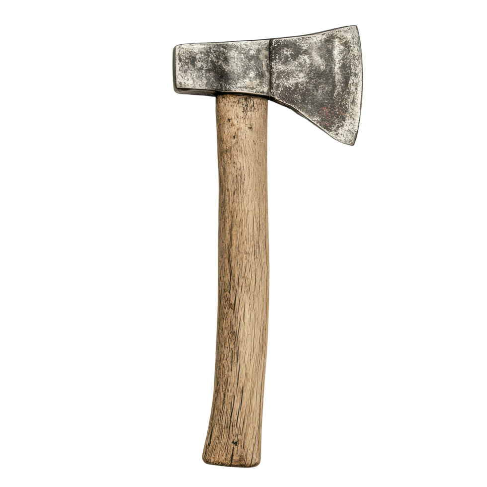 Traditional axe with a wooden handle isolated on a transparent background for artistic display or historical reference, axe isolated transparent background backgrond transparent background png