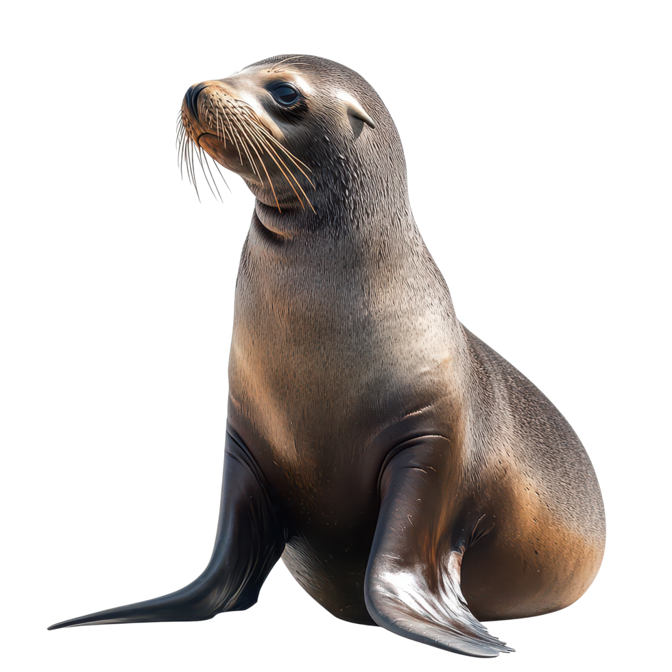 A solitary sea lion resting on a bright transparent background in a serene and peaceful pose, a sea lion isolated on transparent background png