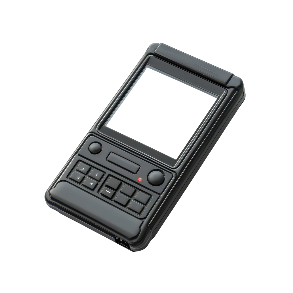 Black pager isolated on a transparent background highlighting its simple design and functional keys, Black pager isolated on transparent background png