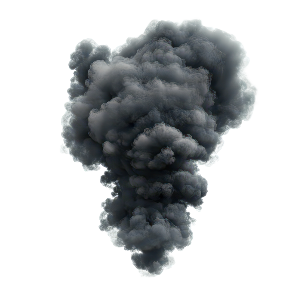Dark smoke rises against a transparent background, creating a mysterious and intriguing atmosphere at any hour, black smoke or clouds isolated on transparent background png