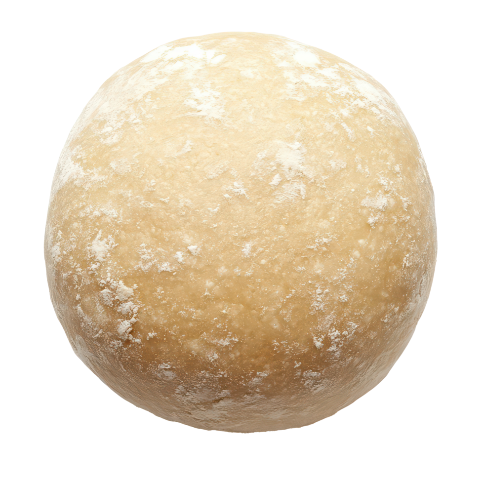 Raw dough ball on a transparent background ready for baking and cooking preparations in the kitchen, ball raw dough over transparent background png