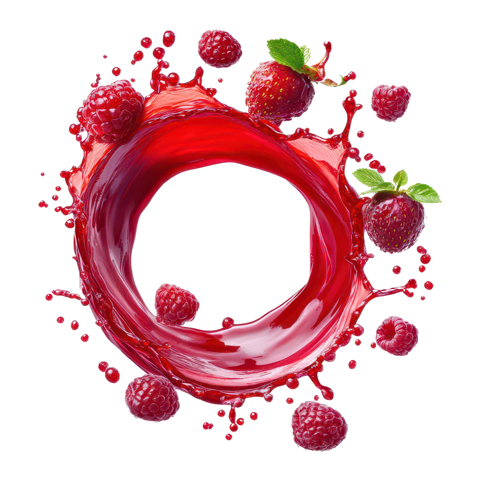 Berry juice swirl splash isolated on transparent background showcasing vibrant color and fresh fruit elements, Berry juice swirl splash isolated on transparent background png
