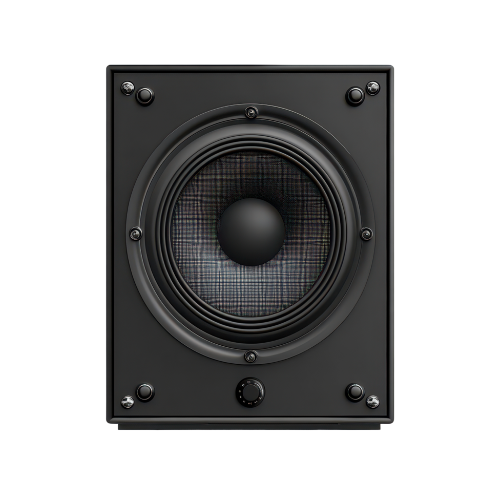 High-fidelity audio speaker isolated on a pure transparent background for showcasing modern sound design and technology, audio speaker isolated on transparent background png