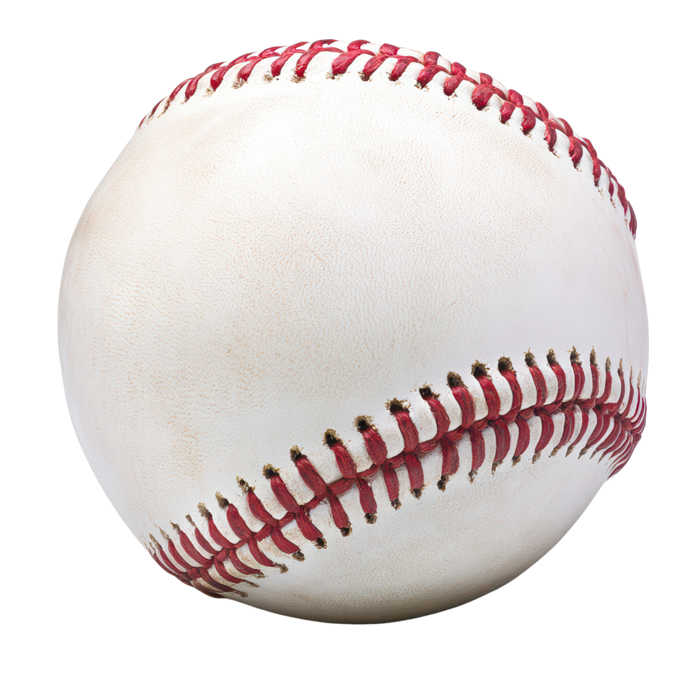 A classic baseball resting on a transparent background captures the essence of America's favorite pastime, Baseball ball isolated on transparent background png