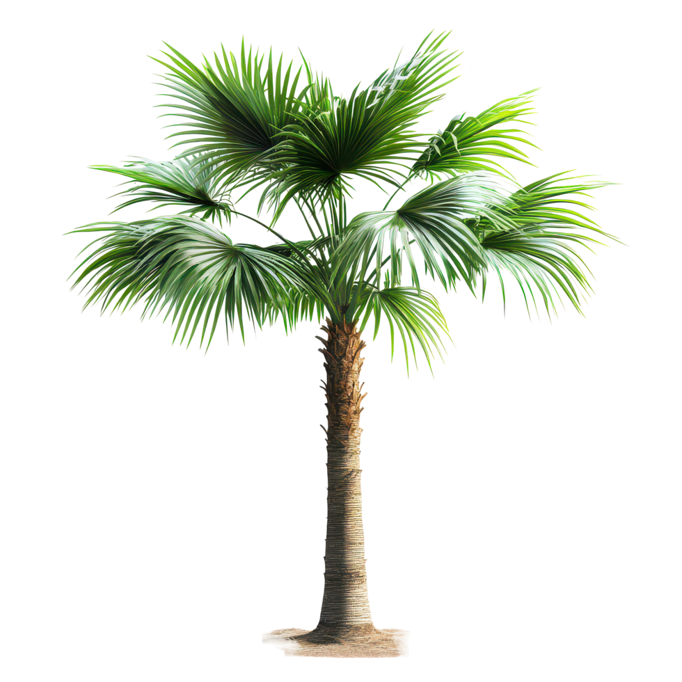 Isolated Asian Palmyra palm with lush green fronds on a clean transparent background capturing tropical beauty, Asian Palmyra palm isolated on transparent background png