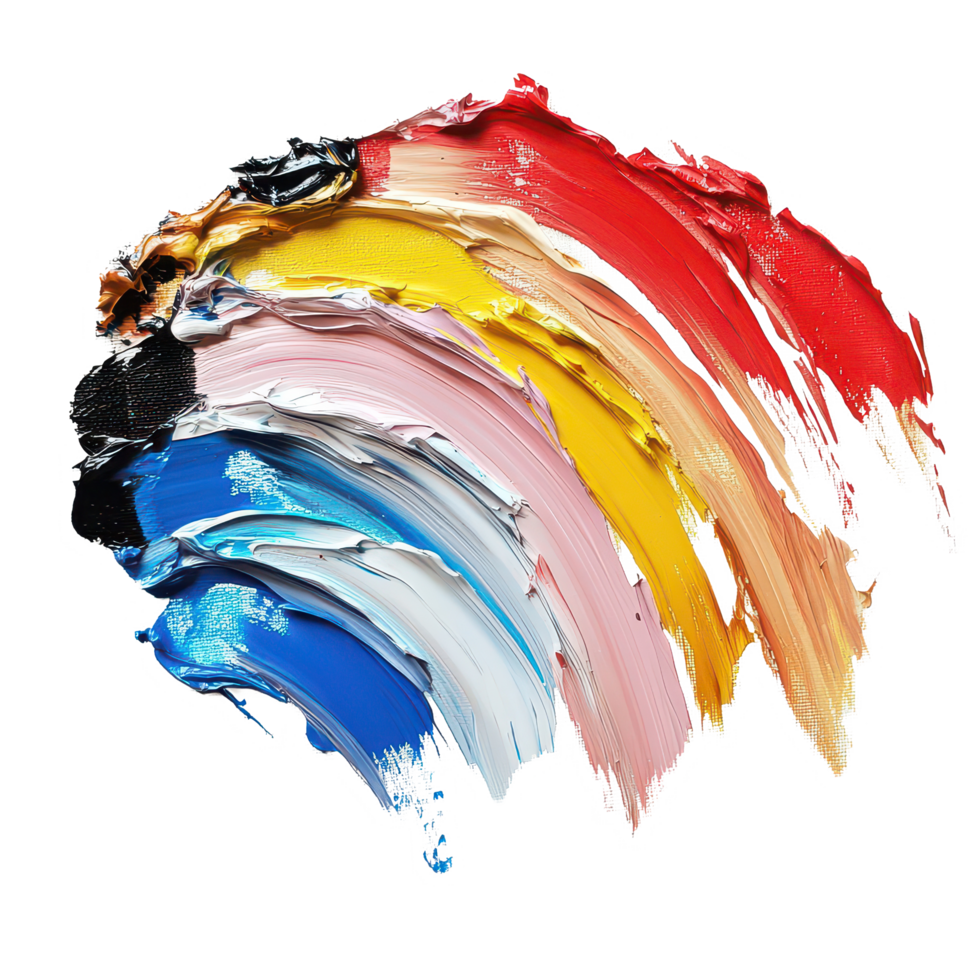 An artistic paint palette showcasing vibrant colors on a canvas, Artistic Paint Palette, transparent background. png