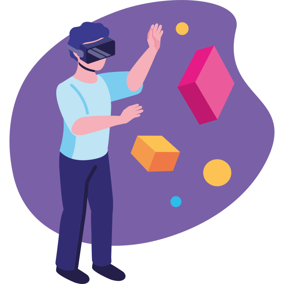 augmented reality gamer with headset png