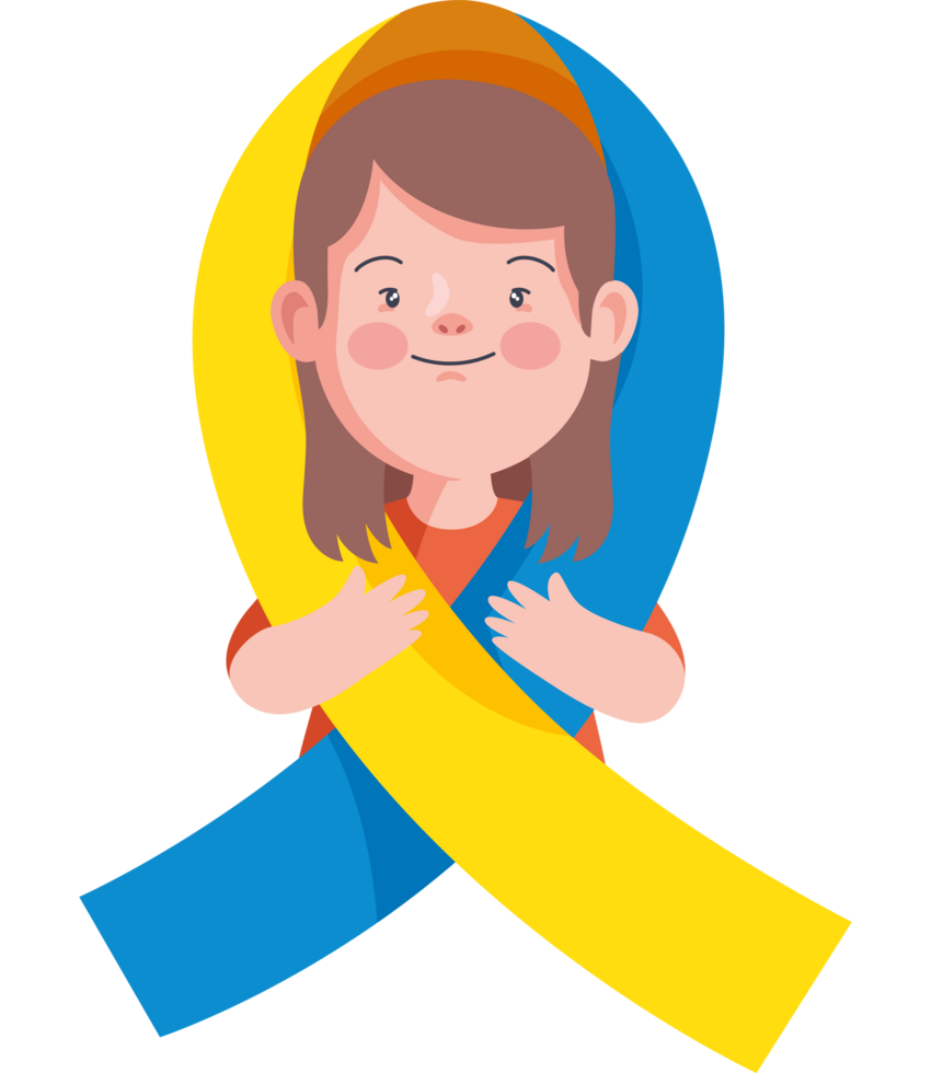 down syndrome girl and ribbon png