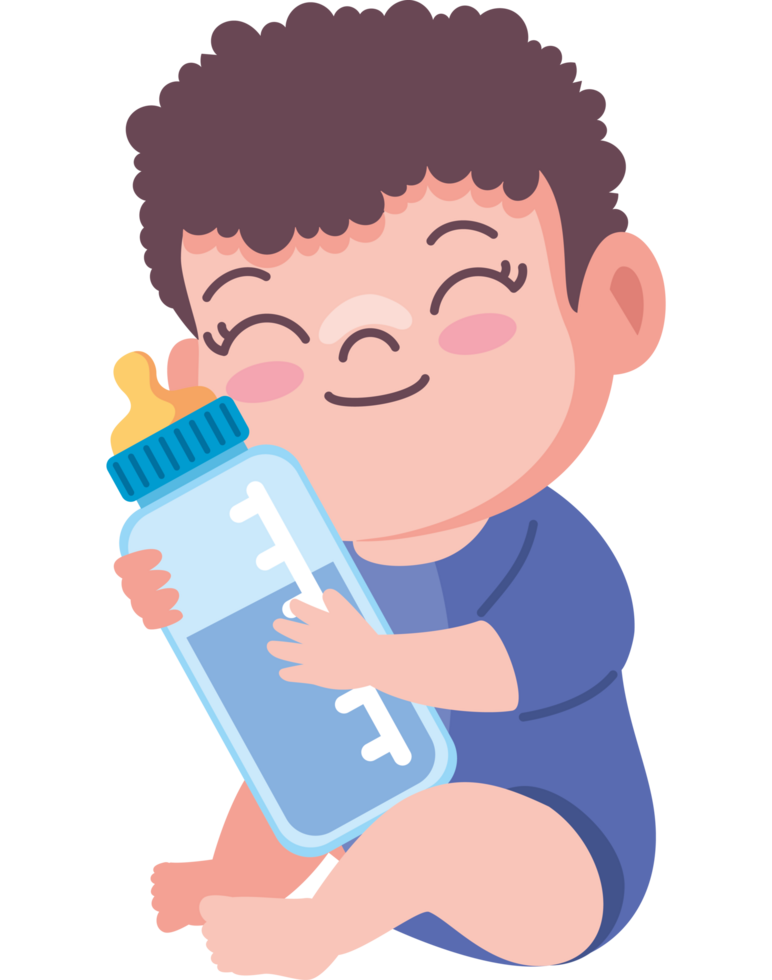 baby with bottle isolated png