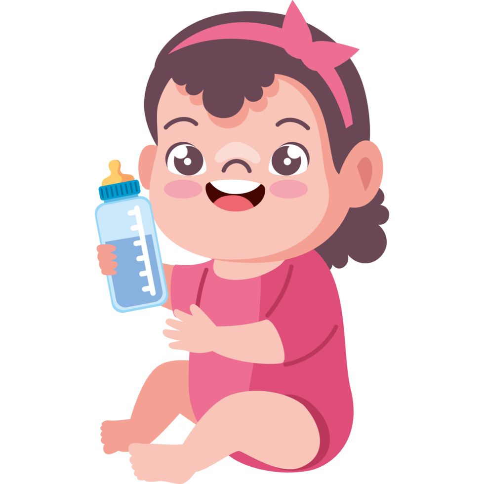 baby with bottle object png