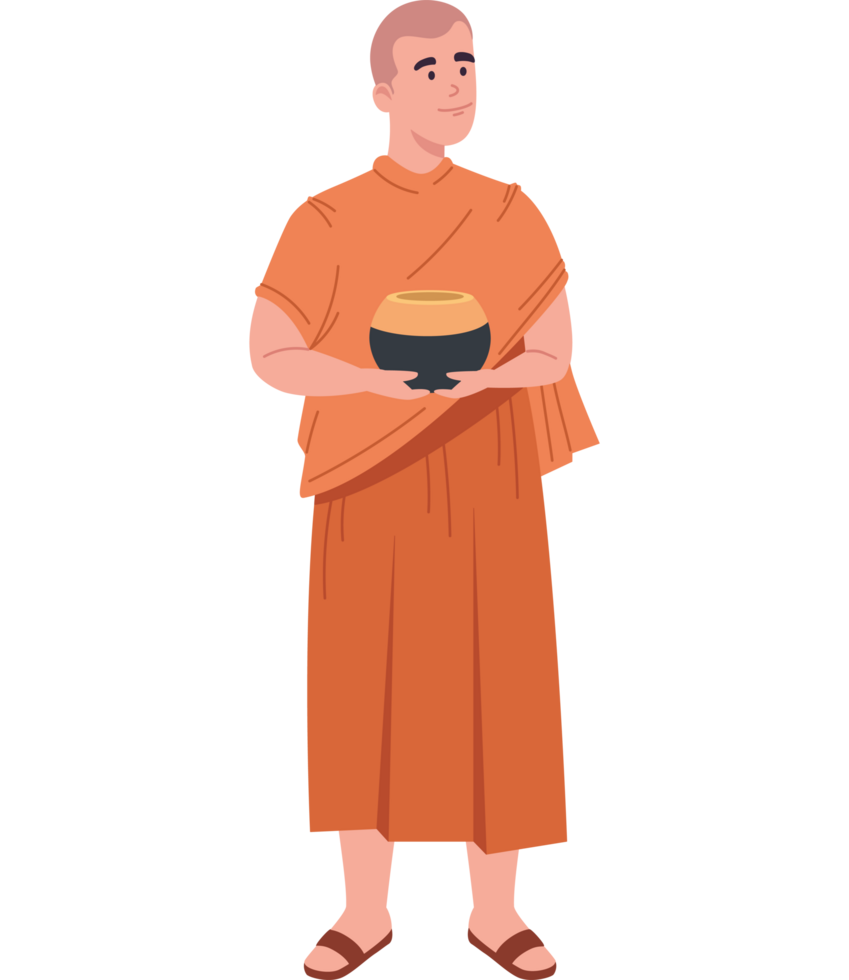 buddhist monk with vase png
