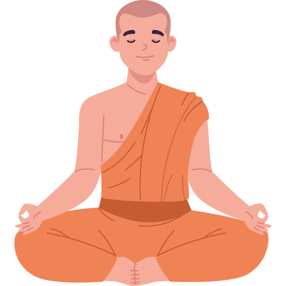 buddhist monk in lotus pose png