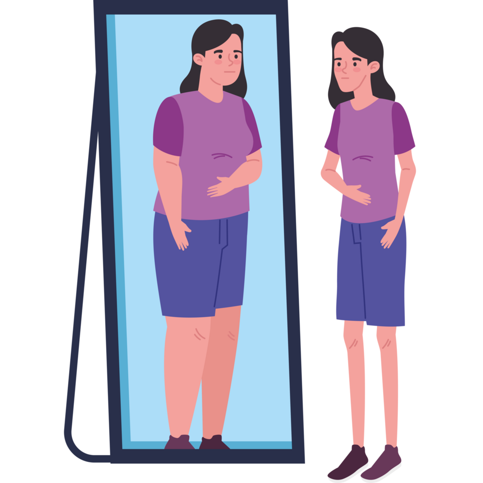 anorexia woman and mirror png