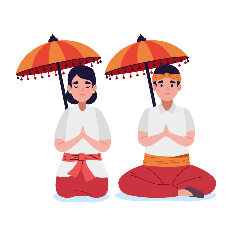 nyepi couple with umbrella png