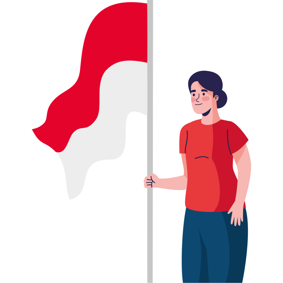 indonesia independence day woman with flag png