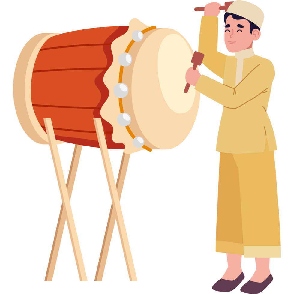 idul fitri man with drum png