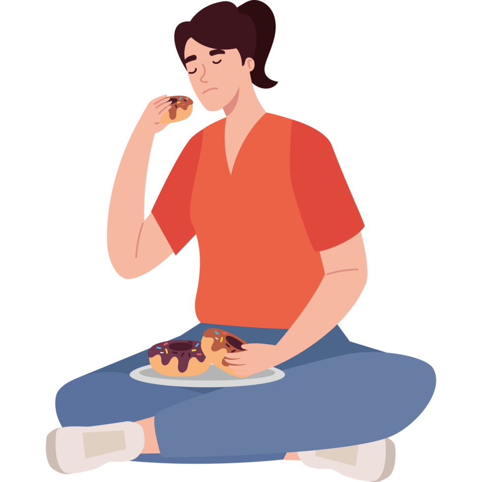 bulimia woman with eat disorder png