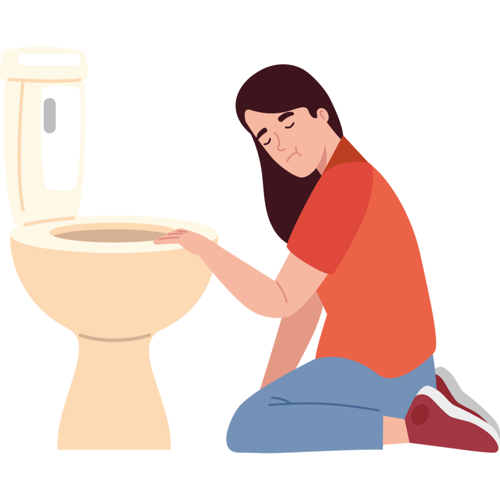 bulimia woman in toilet png