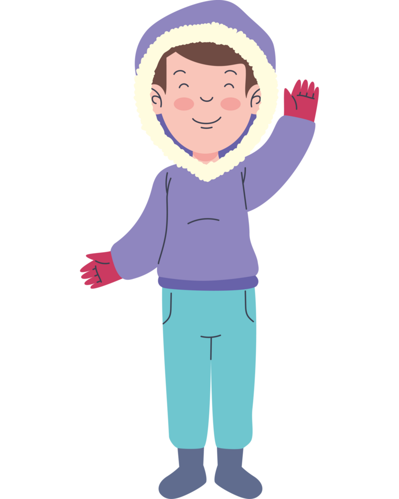 little boy wearing winter clothes png