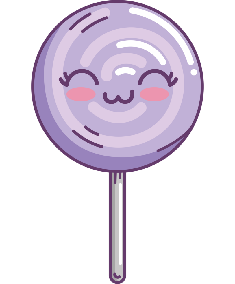 candy with stick kawaii png