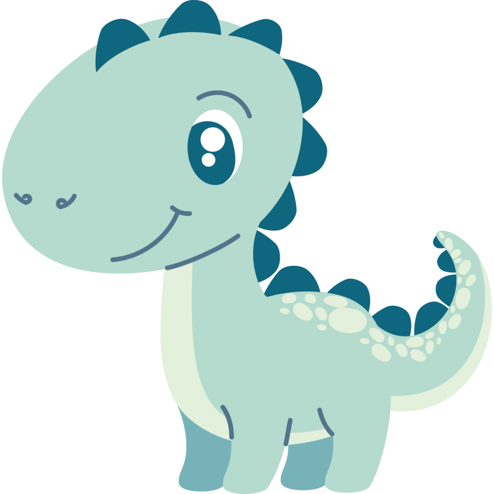 green cute dinosaur tender png