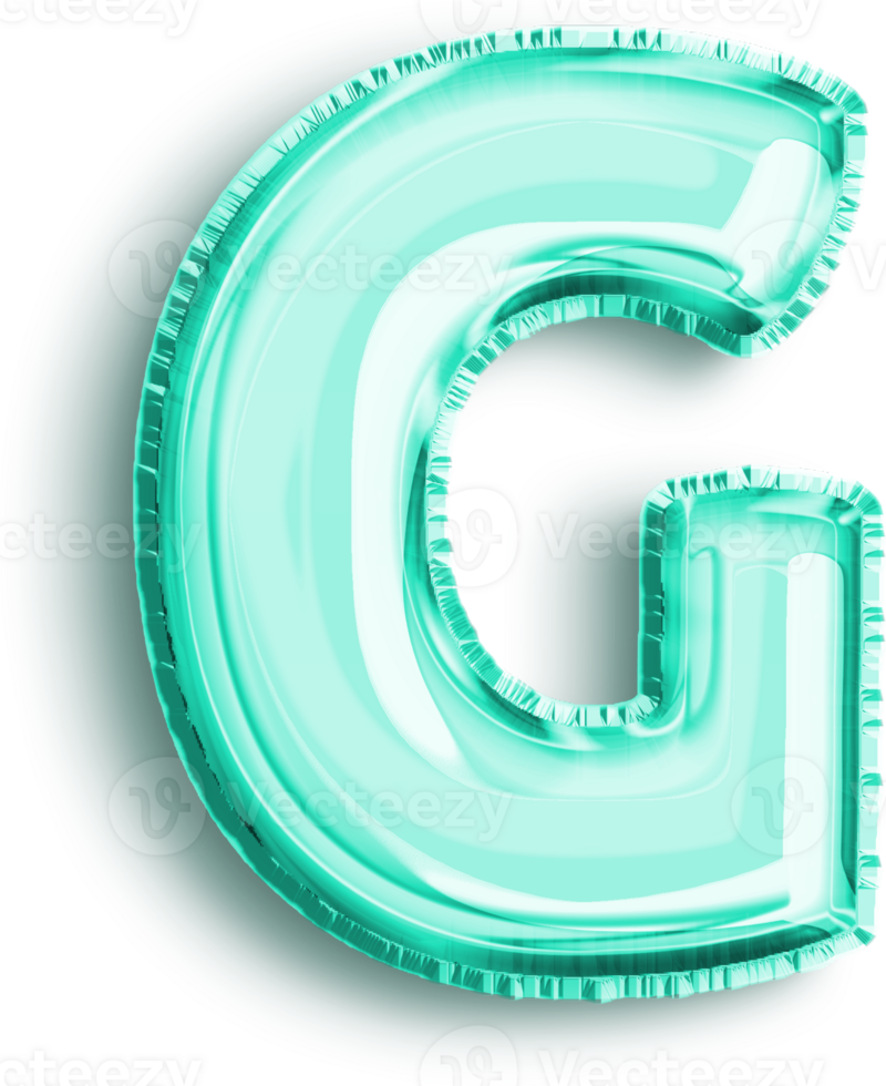 Turquoise Foil Balloon Uppercase Letter G png