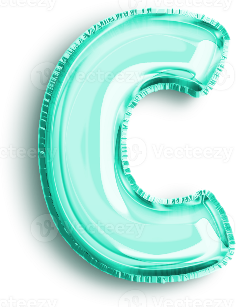 Turquoise Foil Balloon Uppercase Letter C png