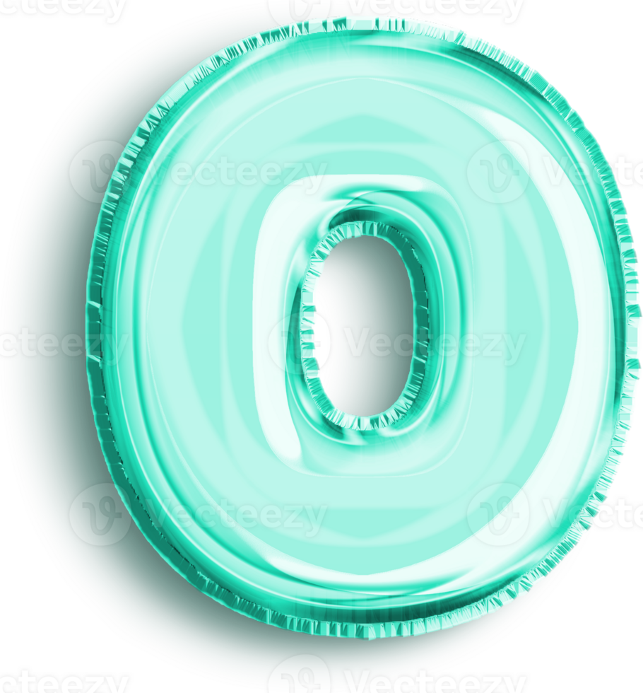 Turquoise Foil Balloon Lowercase Letter O png