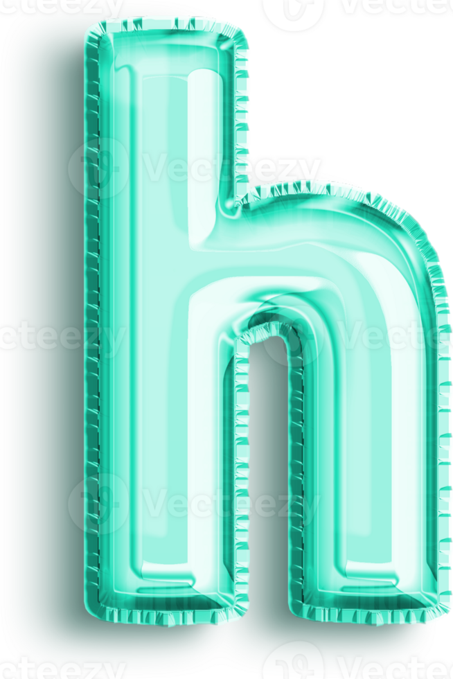 Turquoise Foil Balloon Lowercase Letter H png