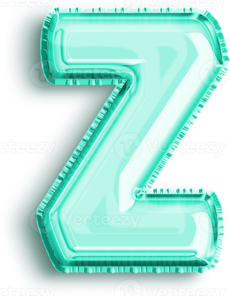 Turquoise Foil Balloon Uppercase Letter Z png
