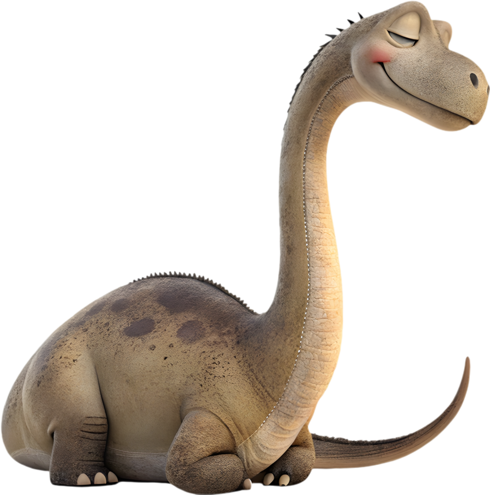 Adorable Cartoon Brontosaurus Dinosaur Illustration for Creative Projects. . png