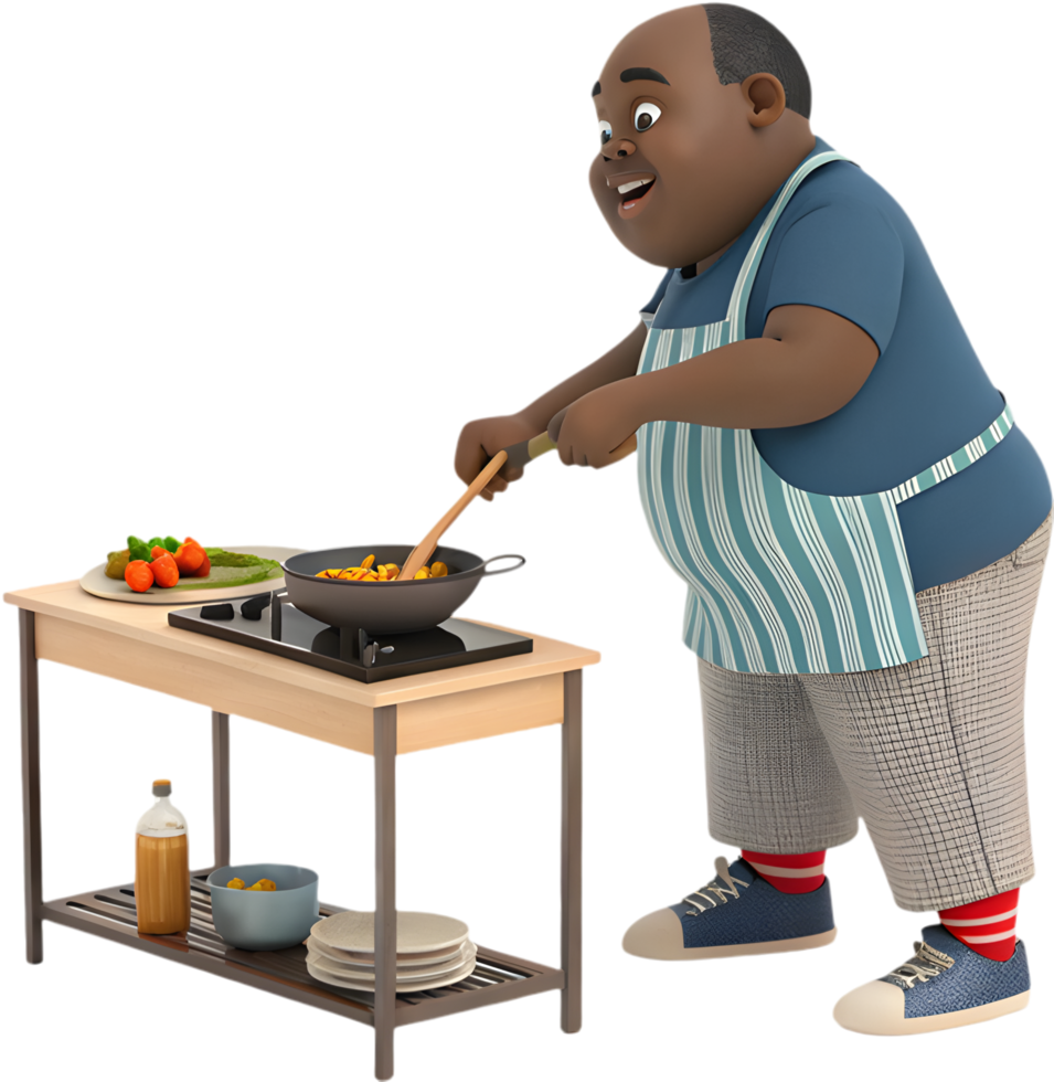 Joyful Cartoon Man Illustrates Fun, Relatable Activities Daily. . png