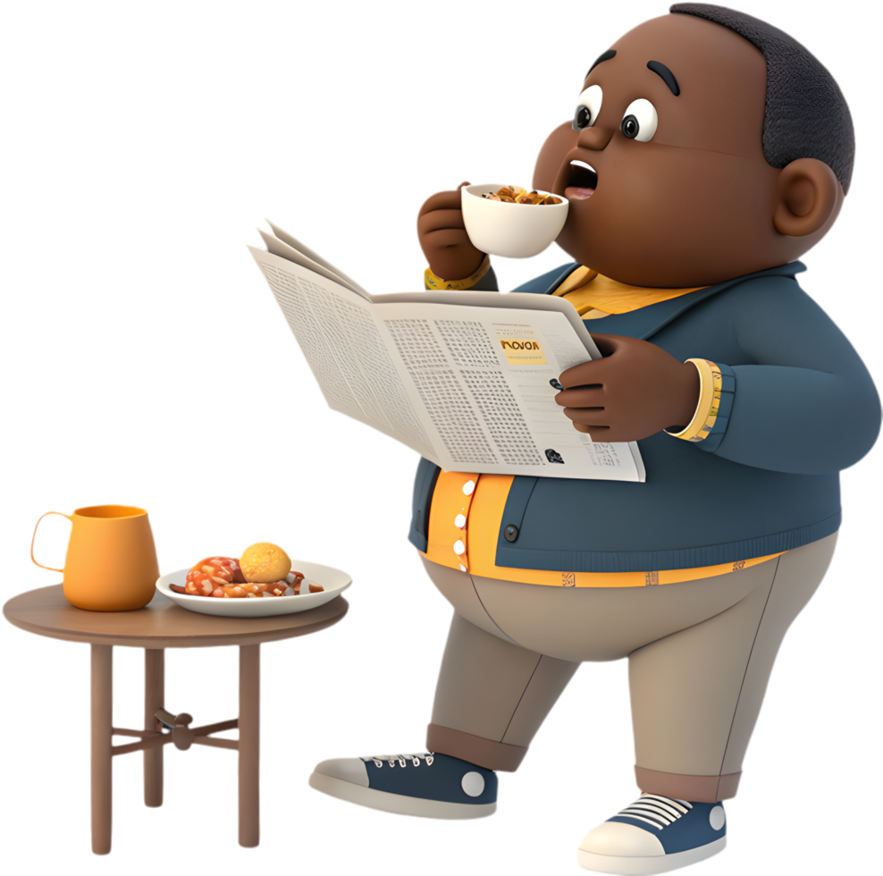 Lively Cartoon Man Depicts Joyful, Relatable Moments Daily. . png