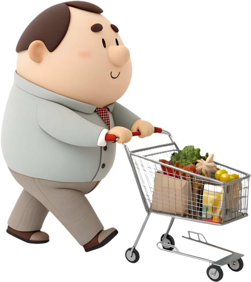Playful Cartoon Man Depicts Joyful, Fun Moments in Life. . png