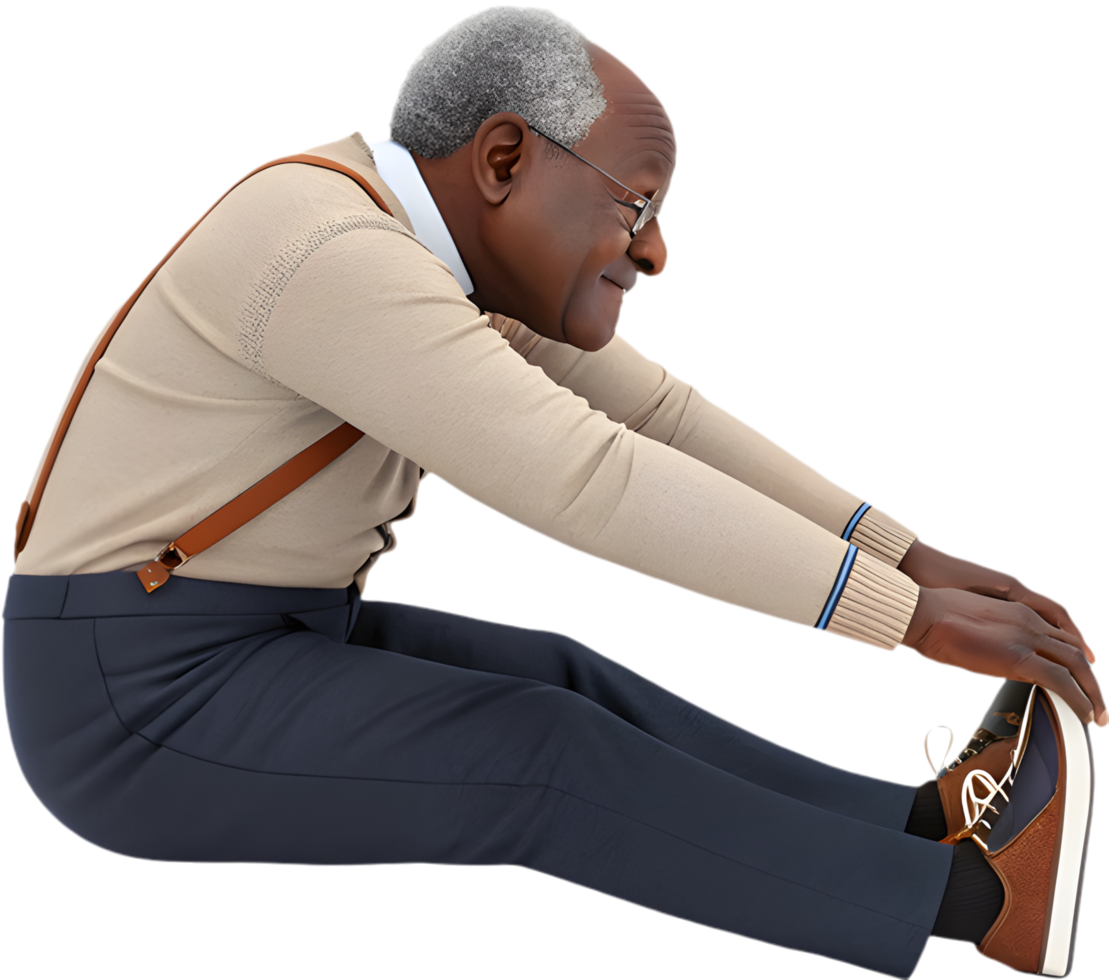 Creative Cartoon Man Doing Exercise in Engaging Adventure. . png