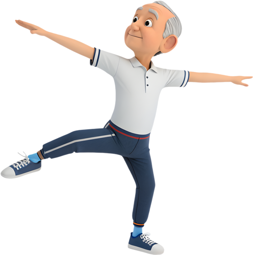 Fun Cartoon Man Doing Exercise for Creative Projects. . png