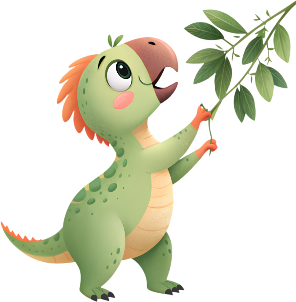 Fun Cartoon Psittacosaurus Dinosaur Charms with Playful Appeal. . png