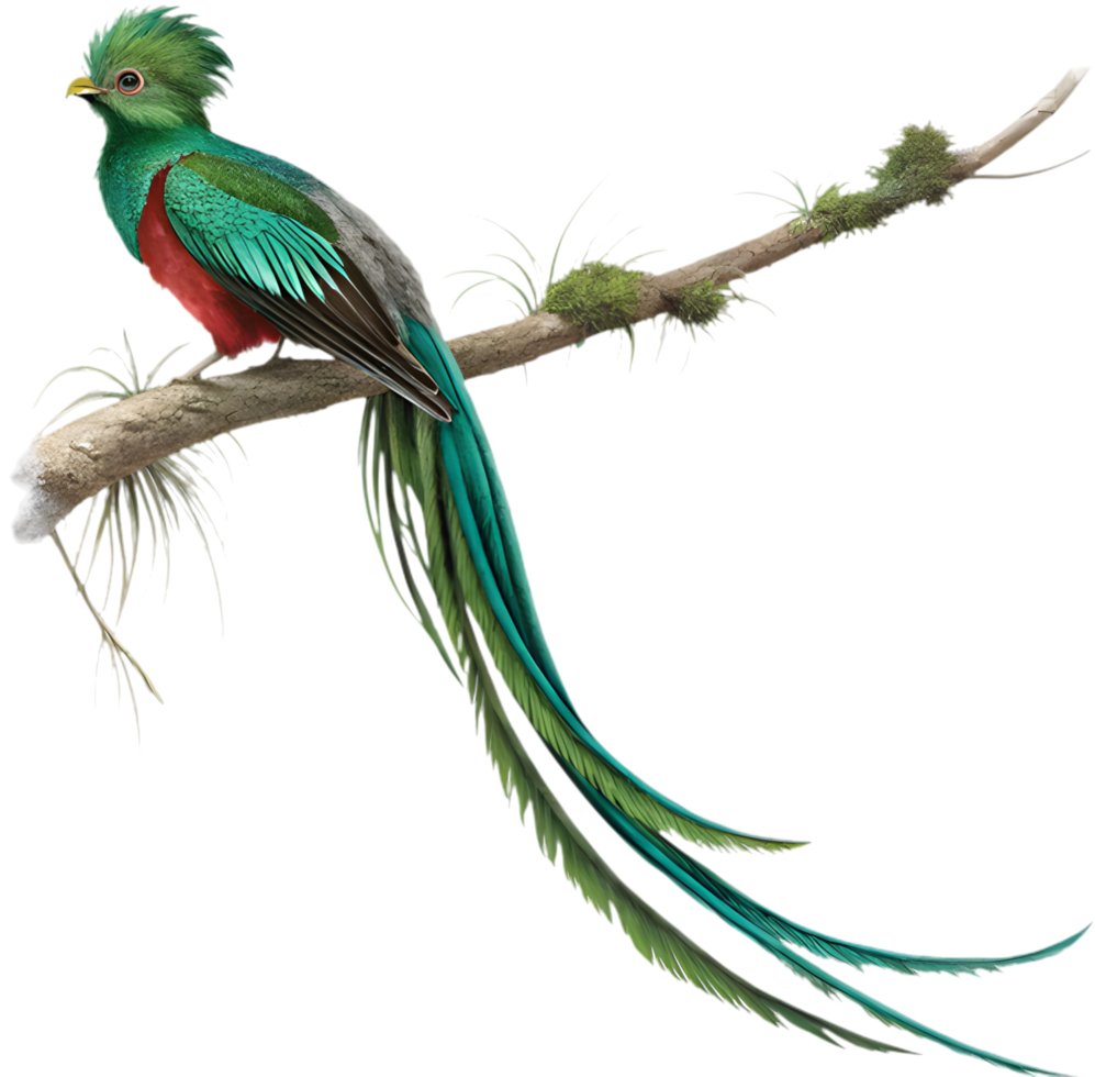 Resplendent Quetzal Dazzles with Majestic, Vibrant Feather Display. . png