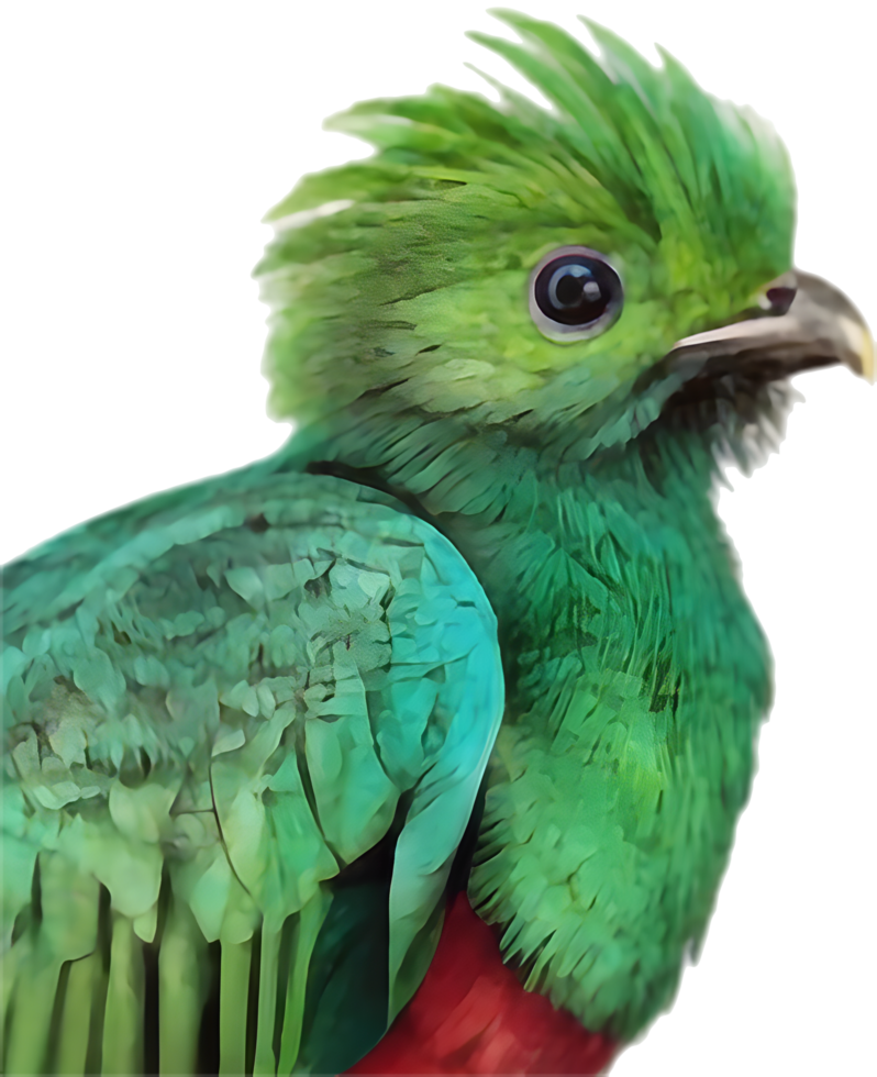Resplendent Quetzal Showcases Brilliant Feathers in Majestic Display. . png