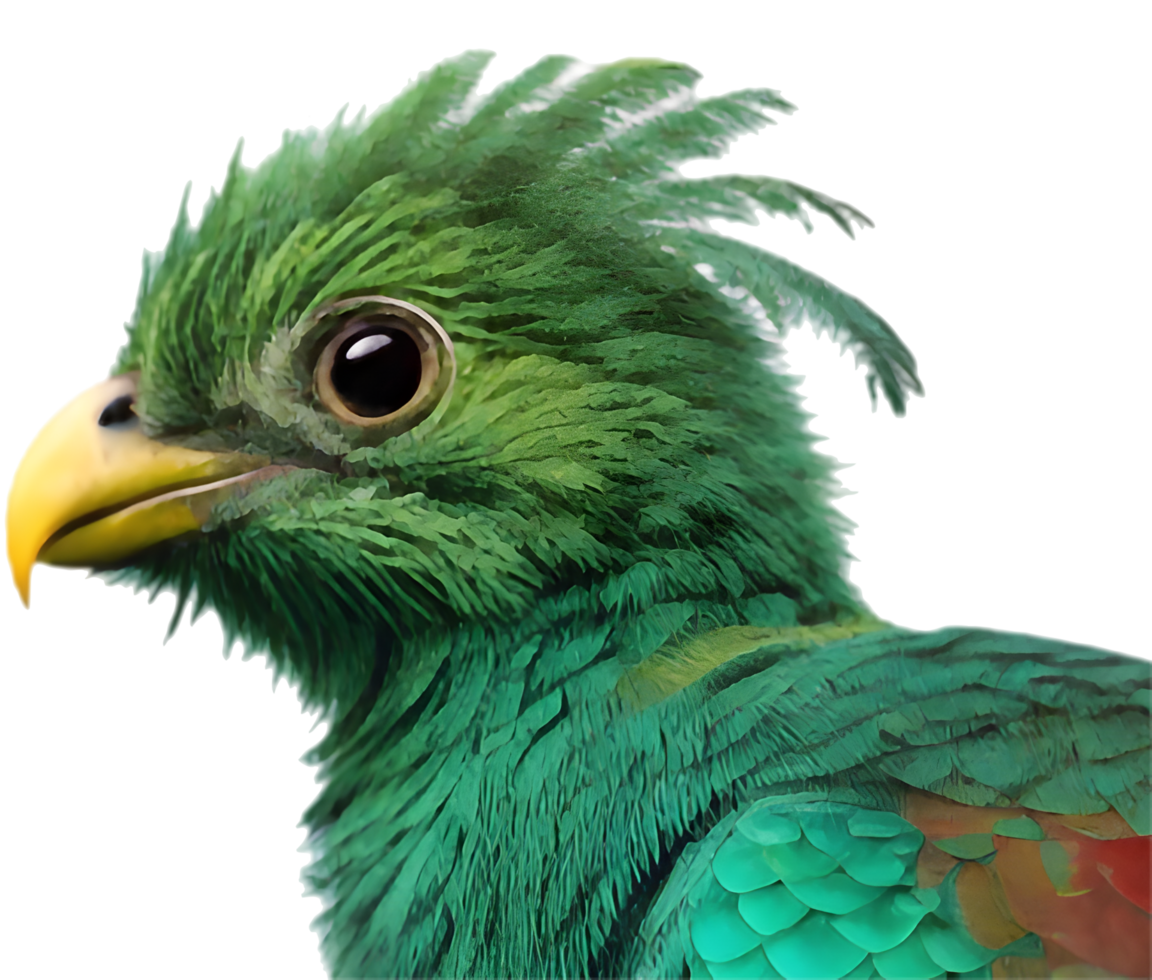 Resplendent Quetzal Showcases Majestic Plumage in Brilliant Colors. . png