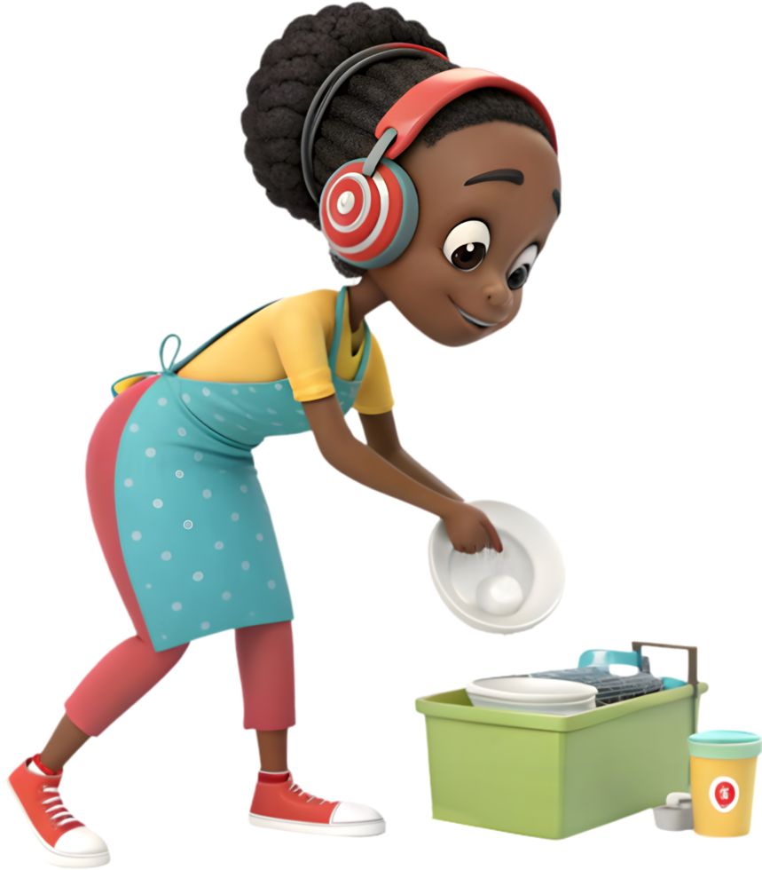 Cartoon Woman Clipart Highlights Cute, Fun Daily Activities. . png