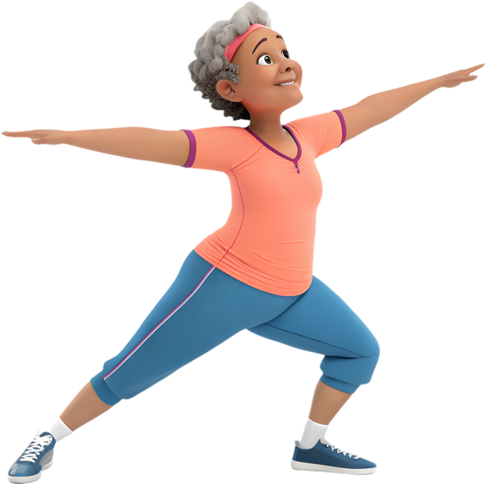 Fitness-Themed Projects Shine with Cartoon Woman Exercising. . png