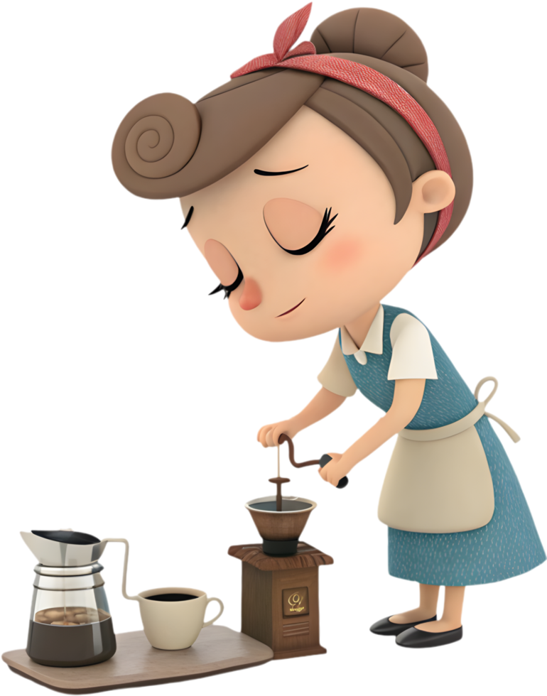 Cute Cartoon Woman Clipart Showcases Daily Life Moments. . png