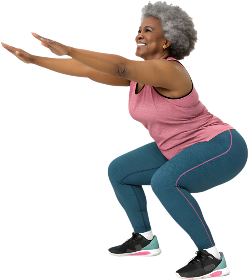 Cartoon Woman Exercising Brings Joyful Energy to Fitness Projects. . png