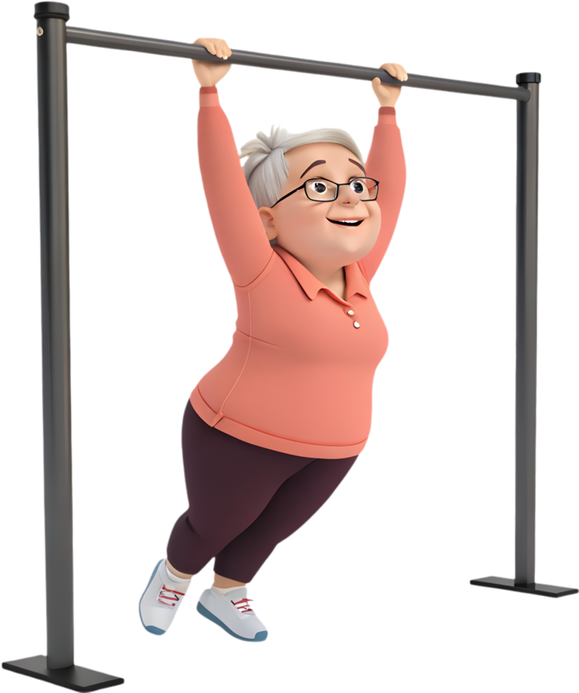 Fitness Designs Sparkle with Cartoon Woman Exercising Charm. . png